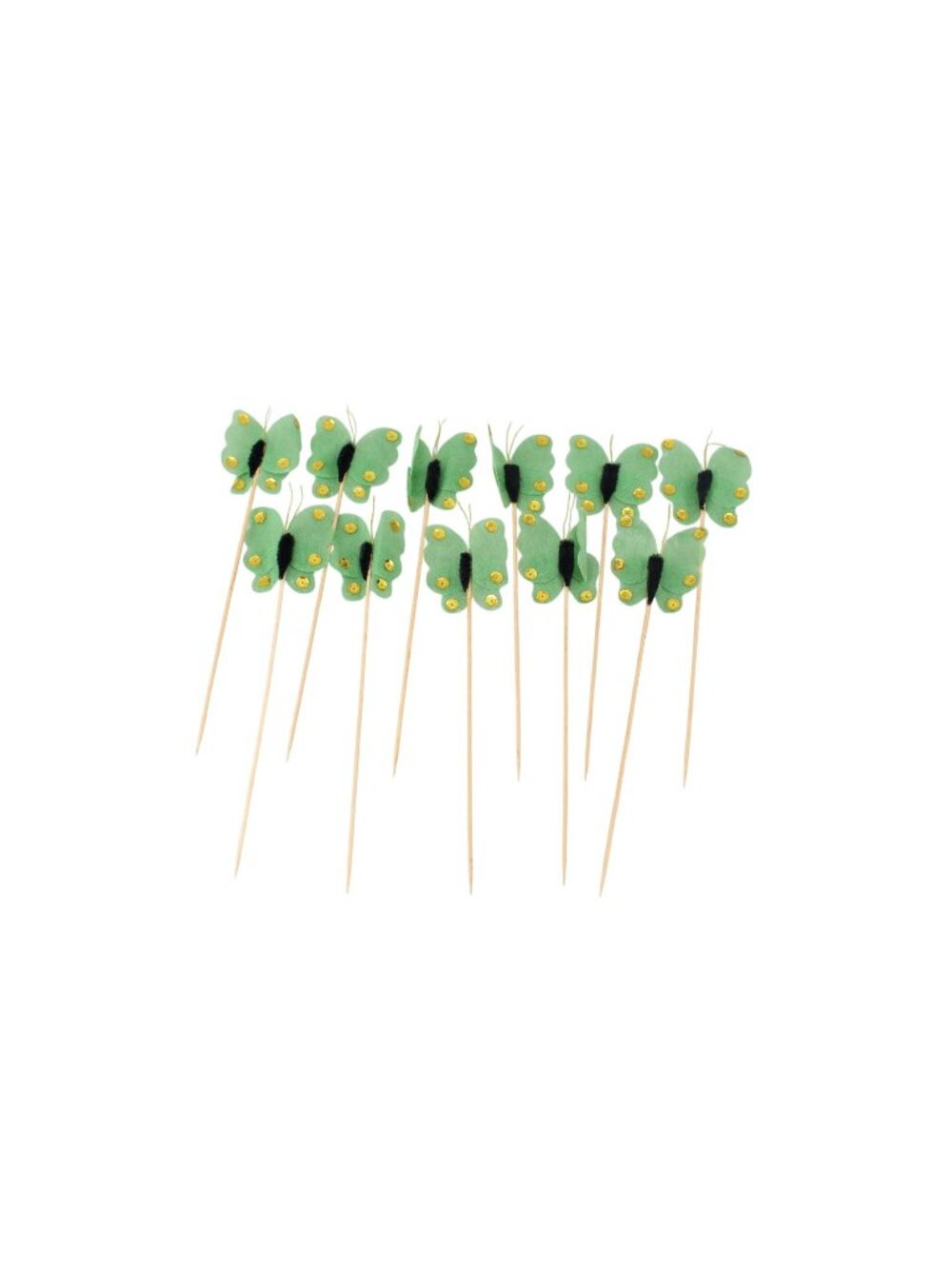 11 Green Butterfly Picks Pick Appetizer 94826 Vintage